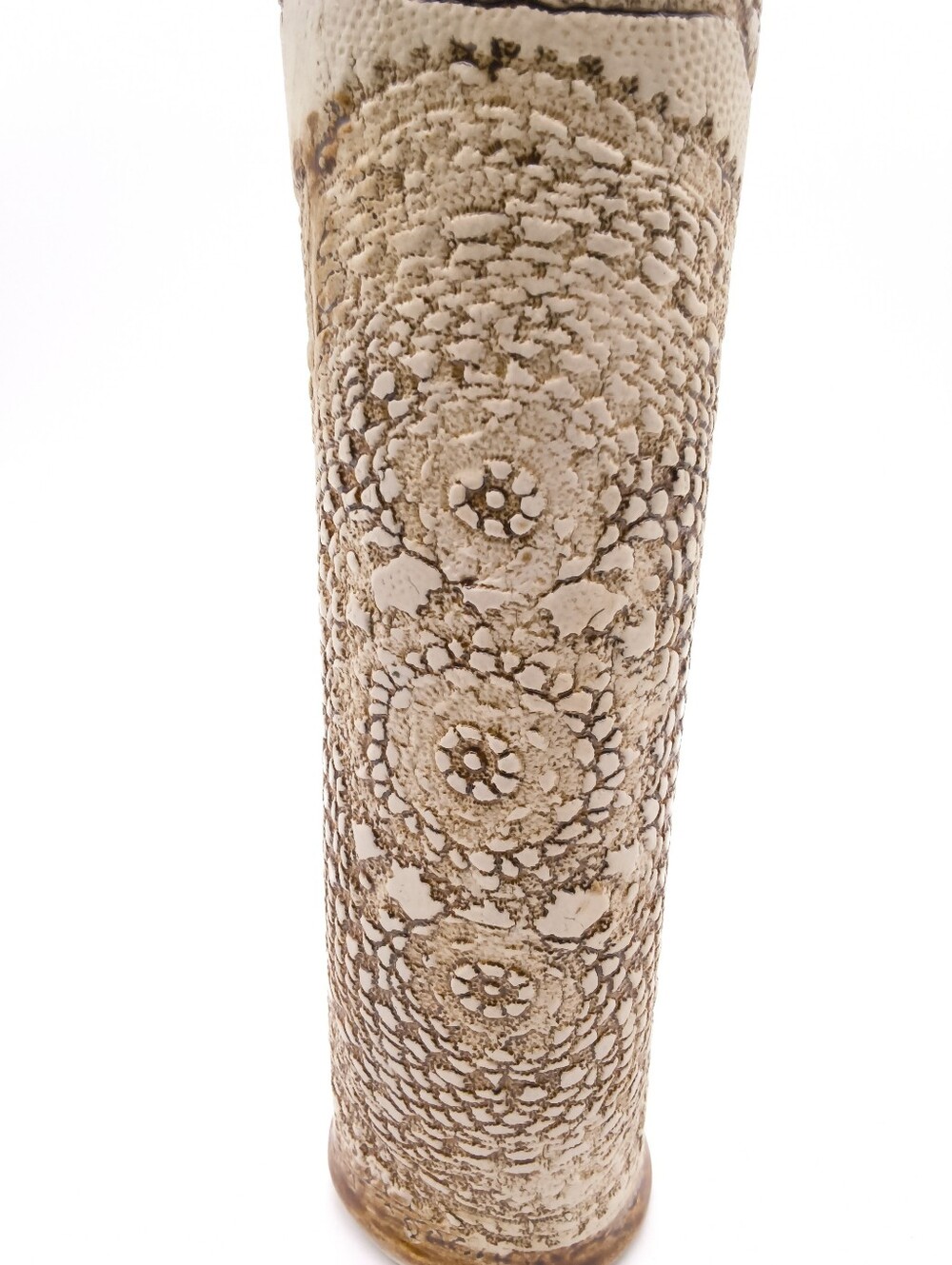 Twiddy Pottery by Colleen Diess - Handcrafted Lace Impressed Ceramic Slab Vase - Picture 12 of 13